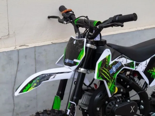 Мотоцикл кроссовый / эндуро Motax (Мотакс) Мини - кросс 50 ES (эл./ст.) белый/зелёный для детей | Мототека